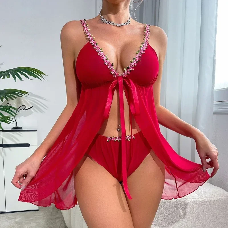 Plus Size Sexy Open Front V-Ne - Babydoll Chemise Night recension och pris