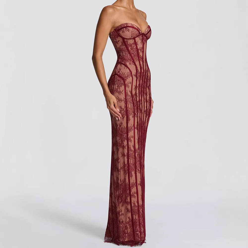 Strapless Bodycon Maxi Dress f - Strapless Bra Backless recension och pris