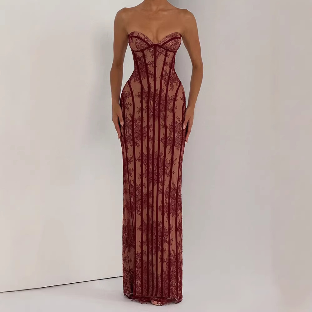 Strapless Bodycon Maxi Dress f - Strapless Bra Backless recension och pris