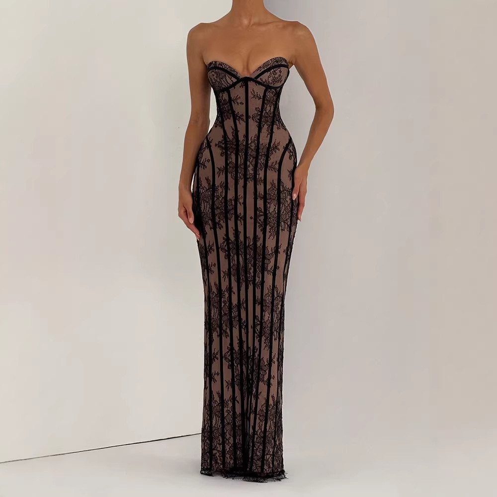 Strapless Bodycon Maxi Dress f - Strapless Bra Backless recension och pris